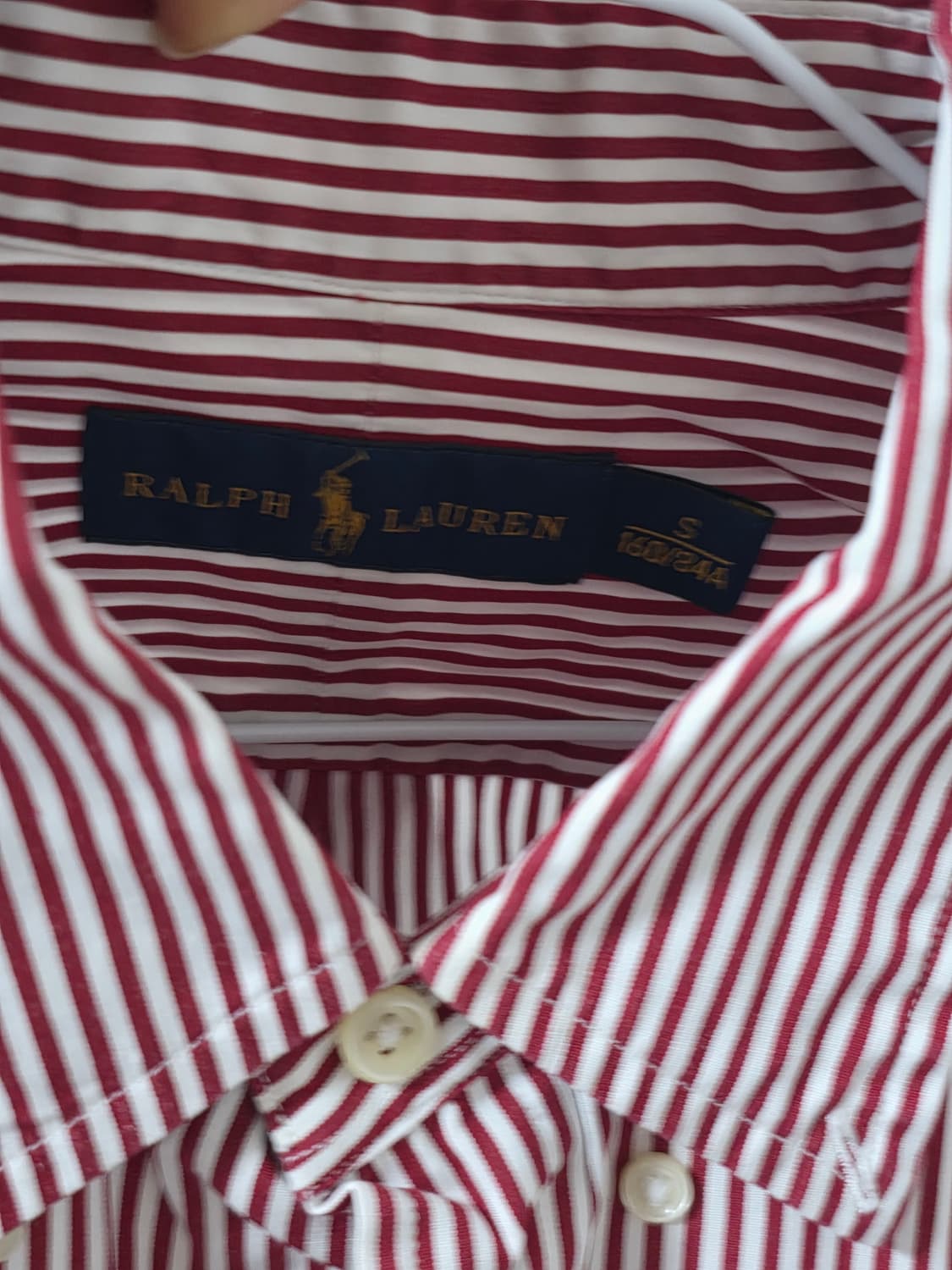 폴로 스트라이프 레드 셔츠 S 상품이미지3