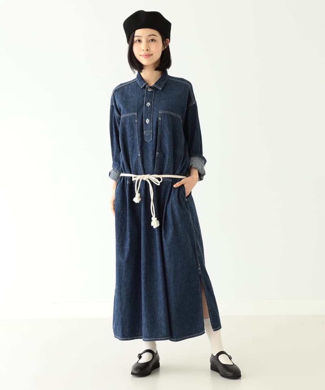오어슬로우 japan 인디고 데님 원피스 (실착샷ㅇ) 상품이미지8