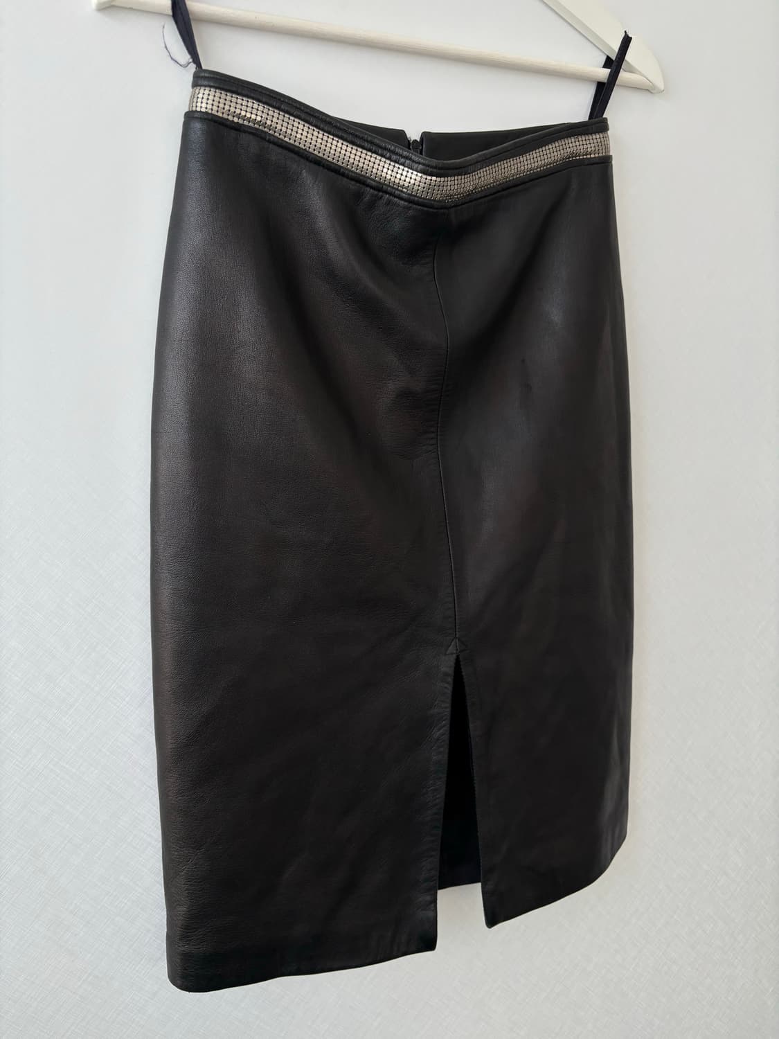 90‘s Metalic Leather Skirt 상품이미지2
