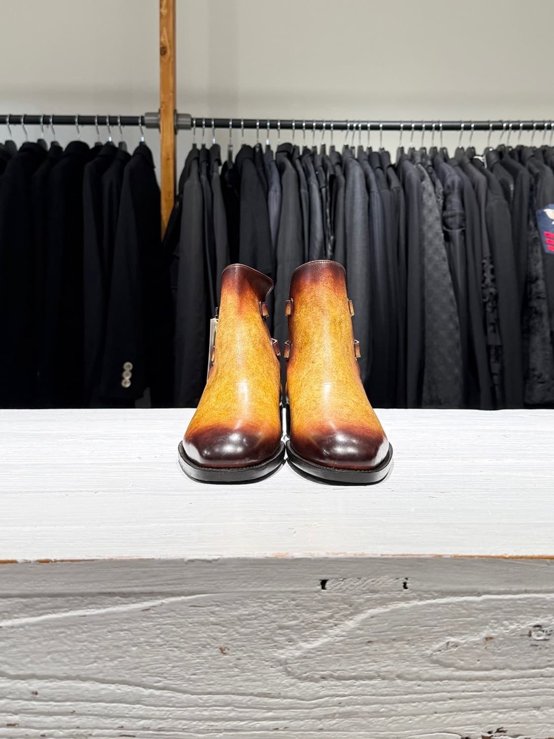 다이아몬드 워커 브라운 파티나 버클 조퍼 부츠 상품이미지3