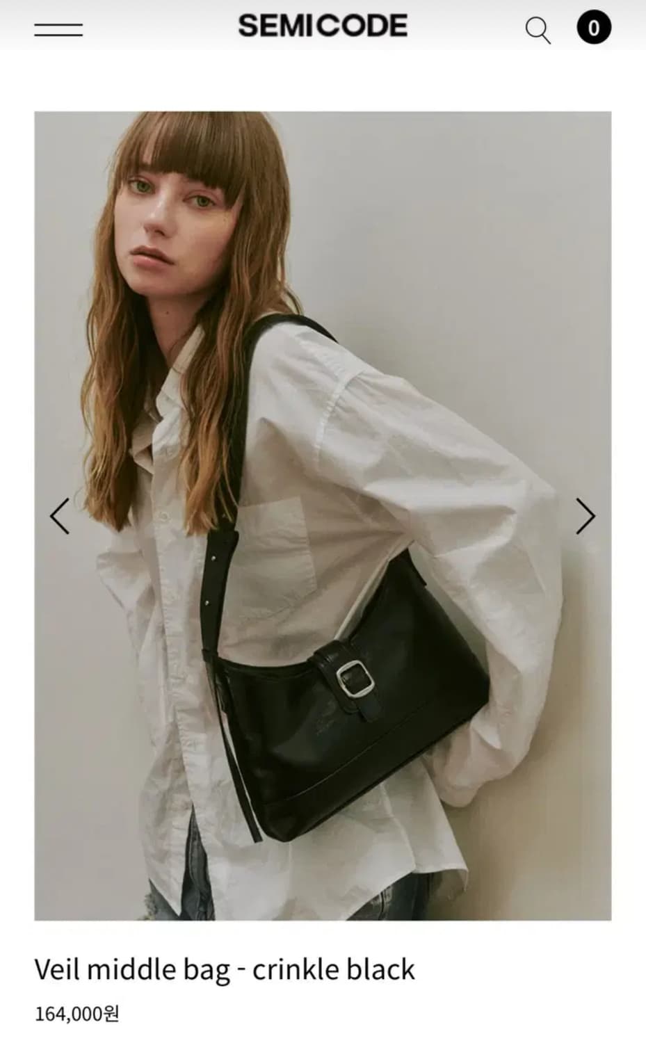 새상품) 세미코드 베일 미들백 블랙 상품이미지1