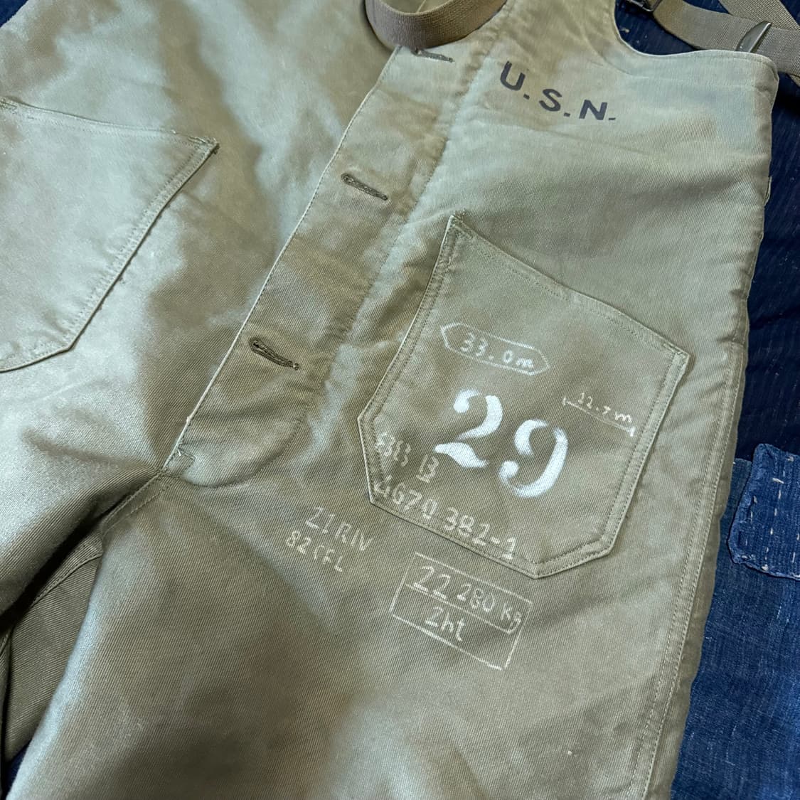 40‘s U.S.N (Reprod) 스텐실 시니어코드 덱 오버롤 M 상품이미지3