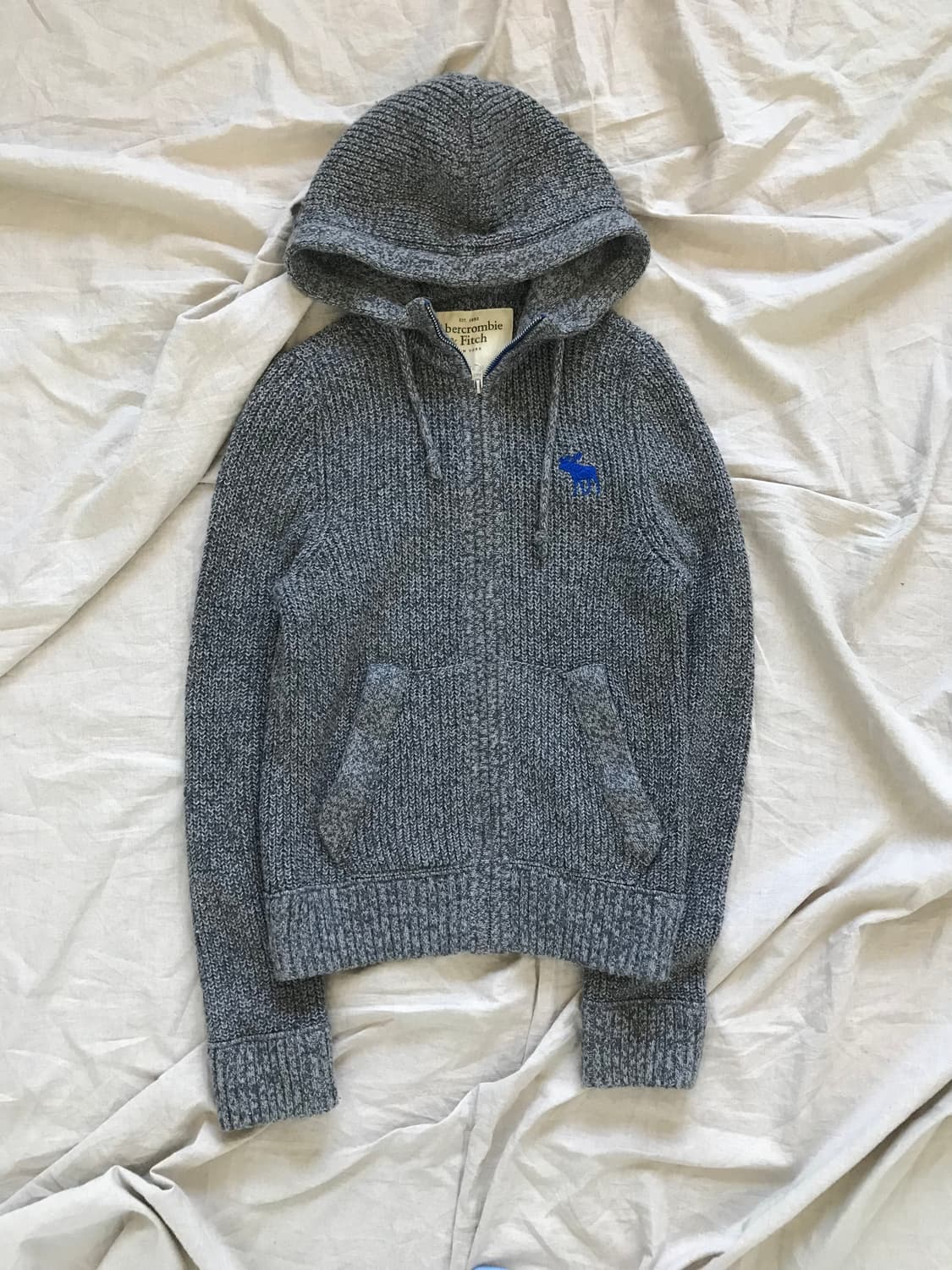 아베크롬비 산양로고 헤비 니트 후드집업 상품이미지5