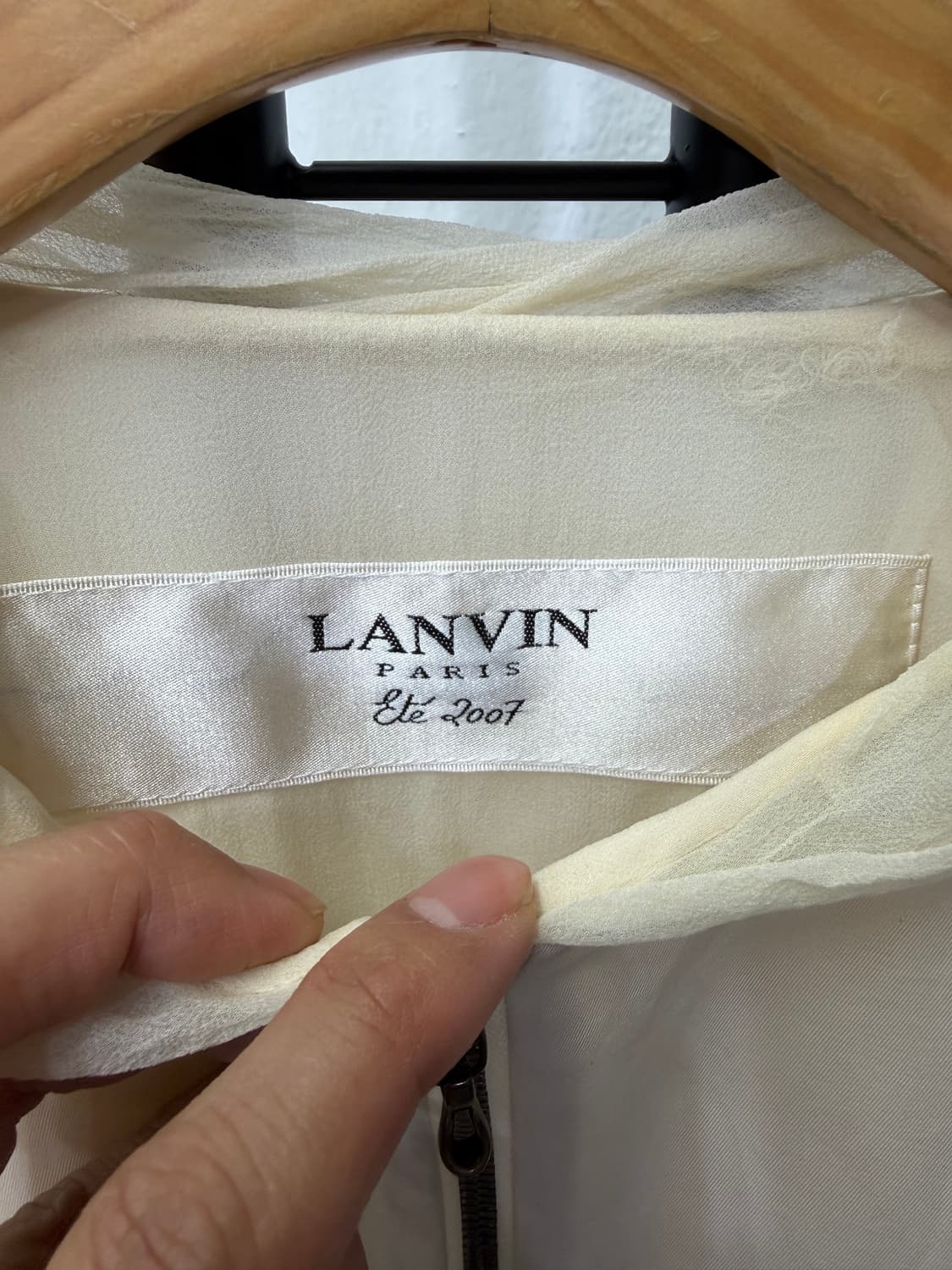 정품) 랑방 한섬 오버핏 아이보리색 칠부점퍼 34 상품이미지7