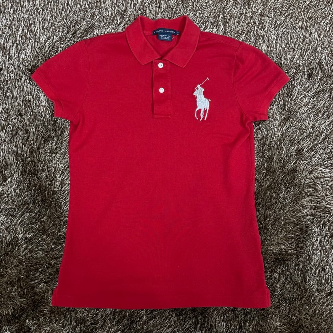 랄프 로렌 Ralph Lauren 레드 빅포니 반팔 카라티 S 상품이미지1