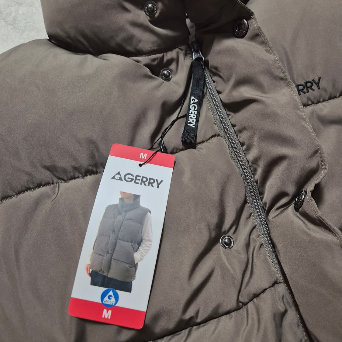 일본 GERRY 게리 패딩 조끼 브라운 M사이즈 새상품 상품이미지3