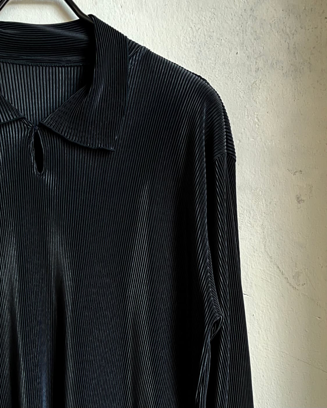 JPN Vintage Black Pleats PK Long-Sleeve 상품이미지5