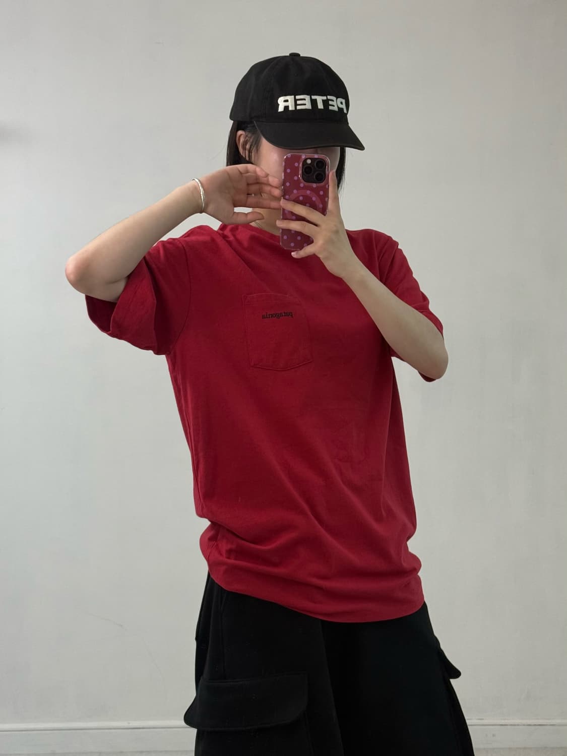 파타고니아 레드 반팔티 상품이미지4