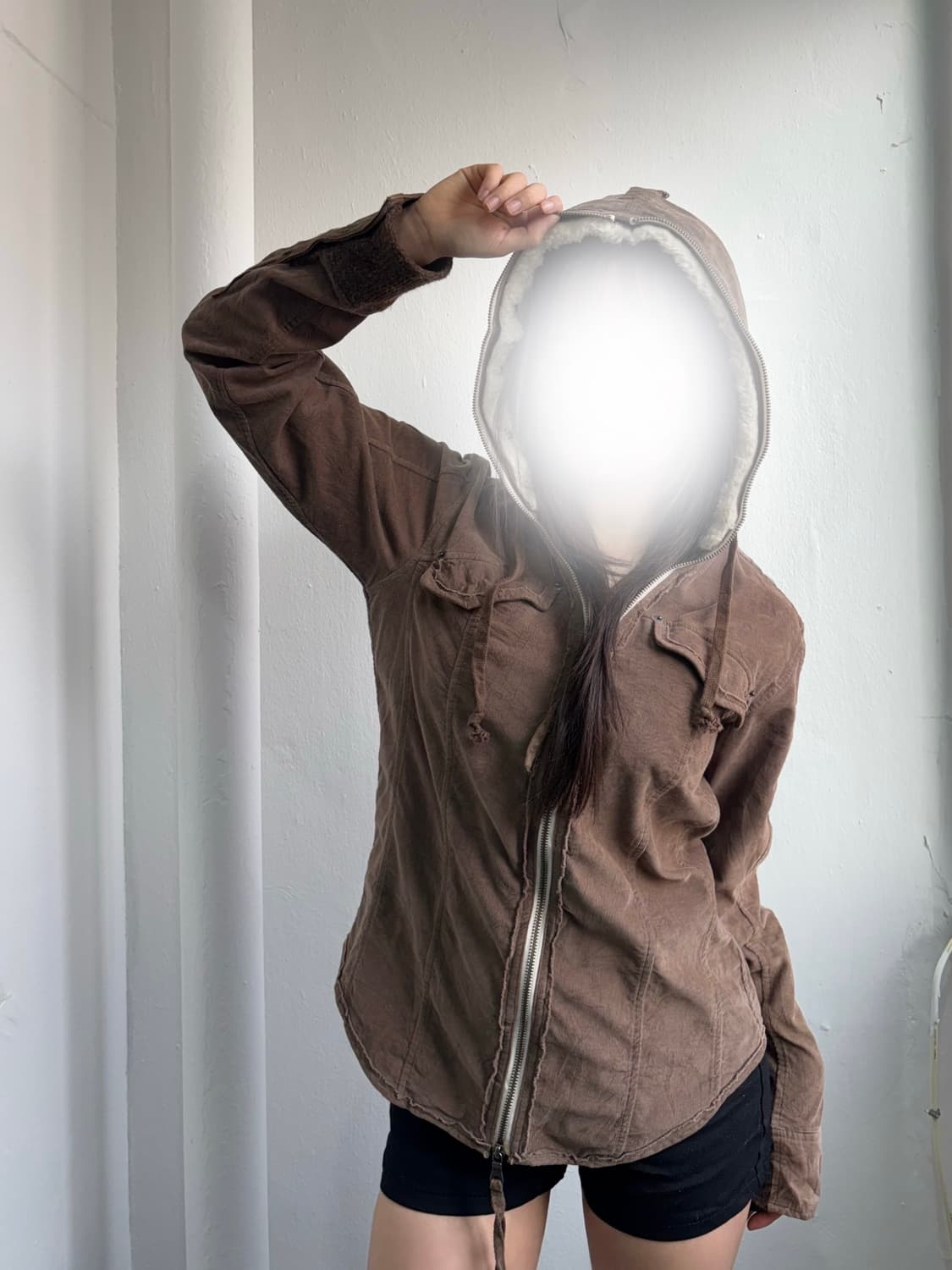 PPFM Brown Corduroy Fur Hood Jacket 상품이미지2