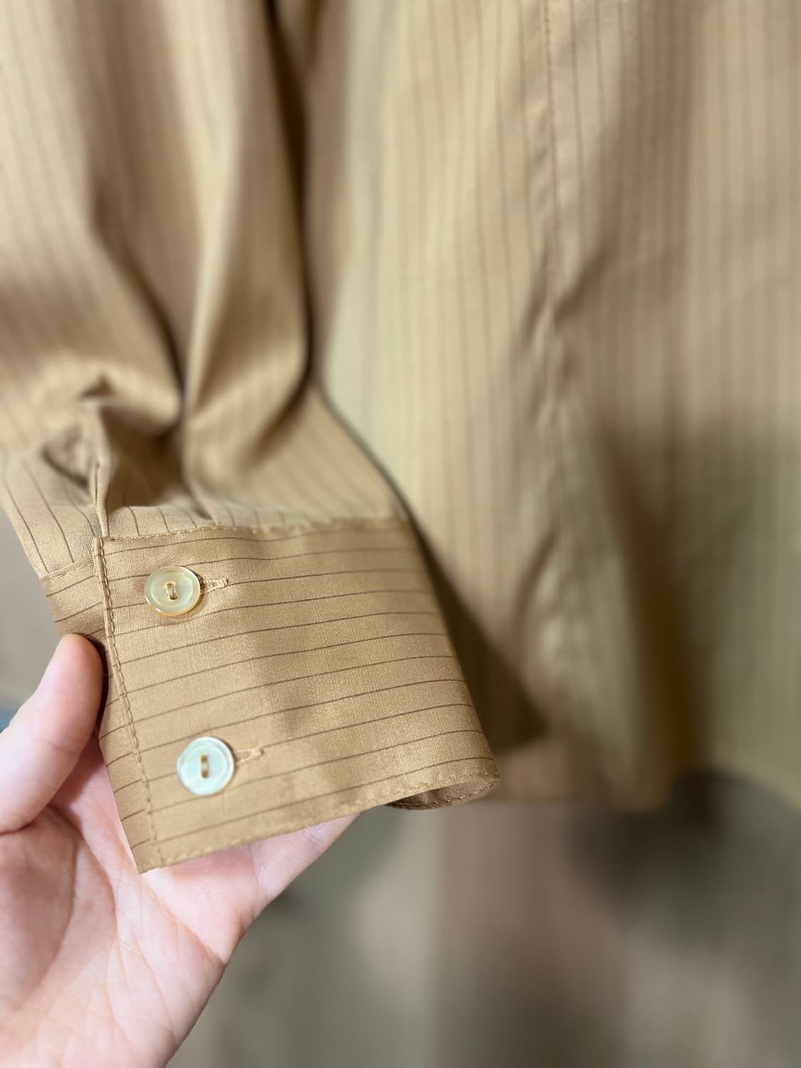 믹쏘 베이지 스트라이프 셔츠 S 상품이미지4