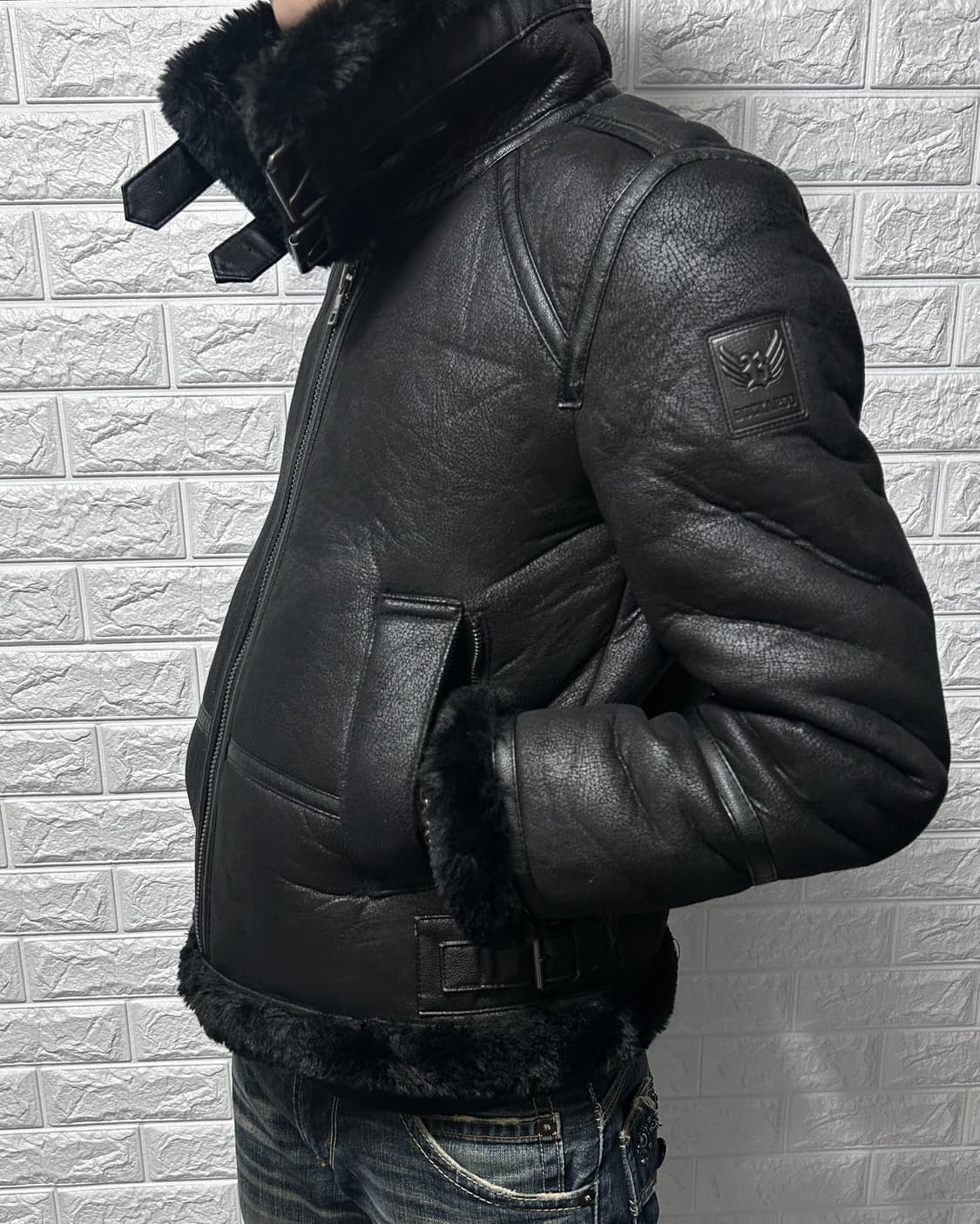 버커루 시어링 버클 무스탕 자켓 상품이미지1