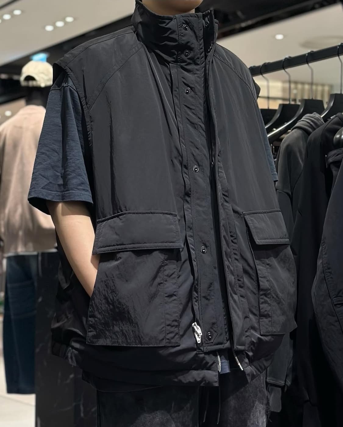 준지 159만 레이어드 스탠카라 봄버 상품이미지7