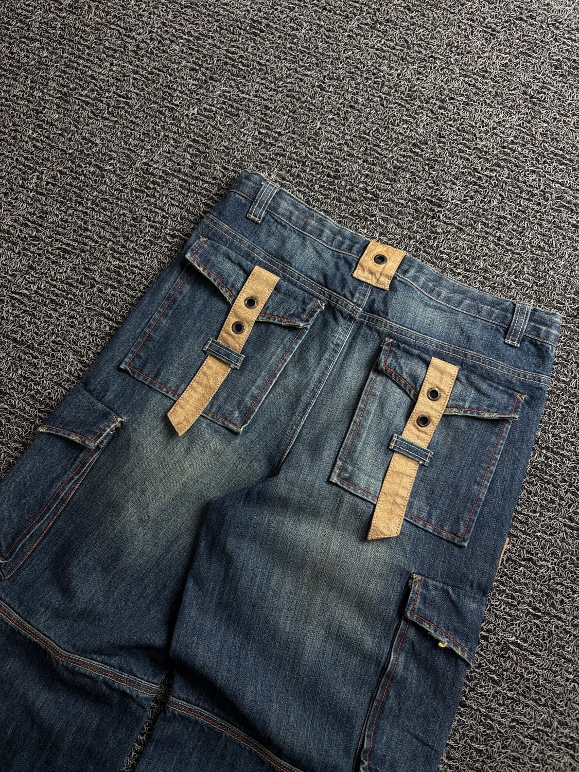 00s y2k 빈티지 퍼티그 카고 데님 팬츠 1477 상품이미지6