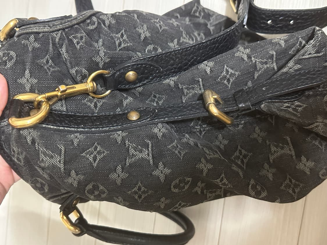 루이비통 빈티지 데님 모노그램 숄더백 블랙 상품이미지8