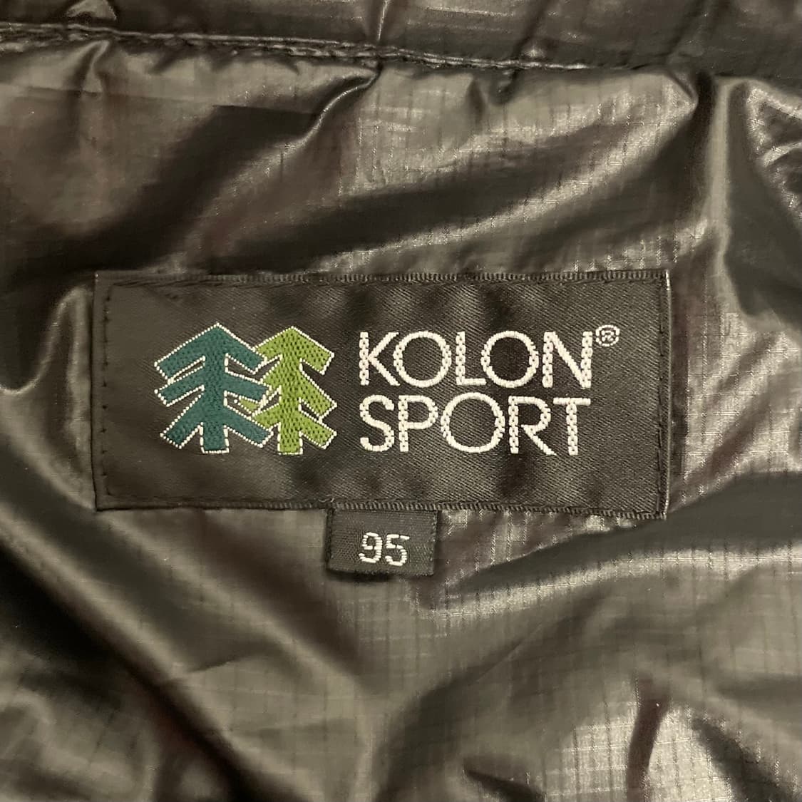 코오롱 바둑판 덕 다운 블랙 패딩 베스트   상품이미지5