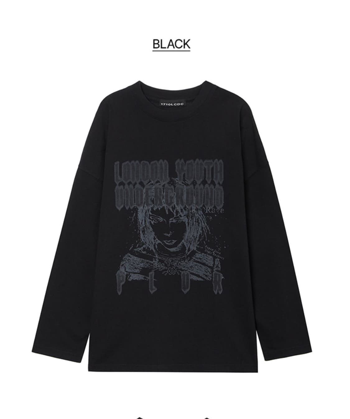 LCDC PRINTED LONG-SLEEVE TOP (BLACK) 상품이미지3