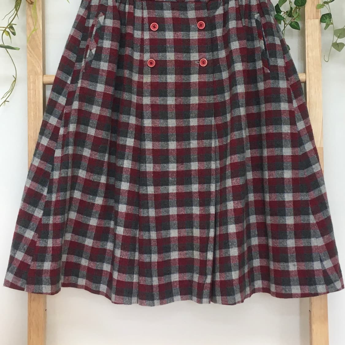 JPN/ 빈티지미디스커트 미디체크스커트 모리걸체크스커트  상품이미지3