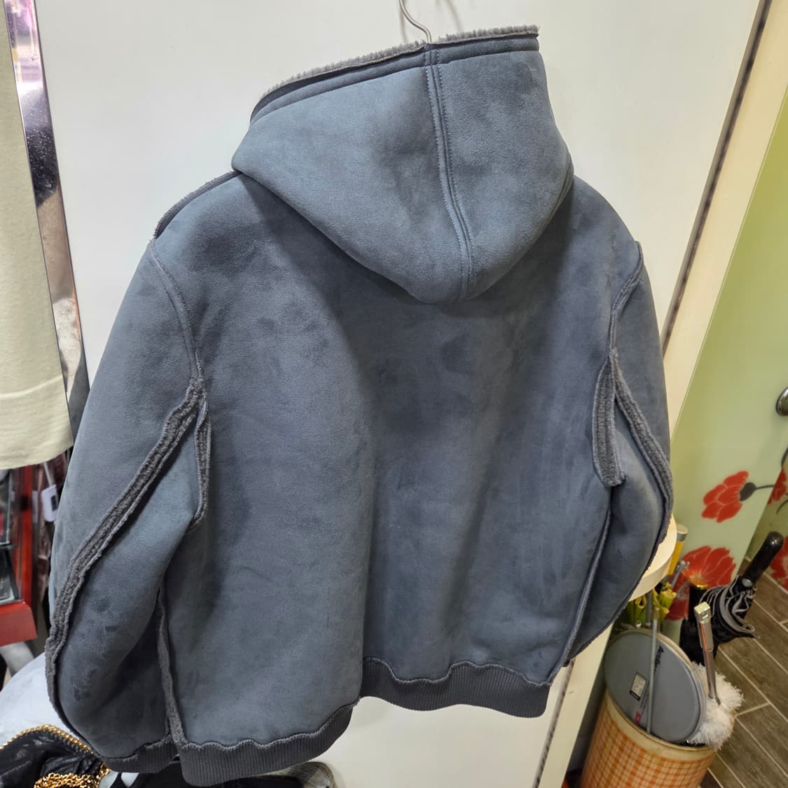 빠니깔래 스웨이드 후드 무스탕 상품이미지5