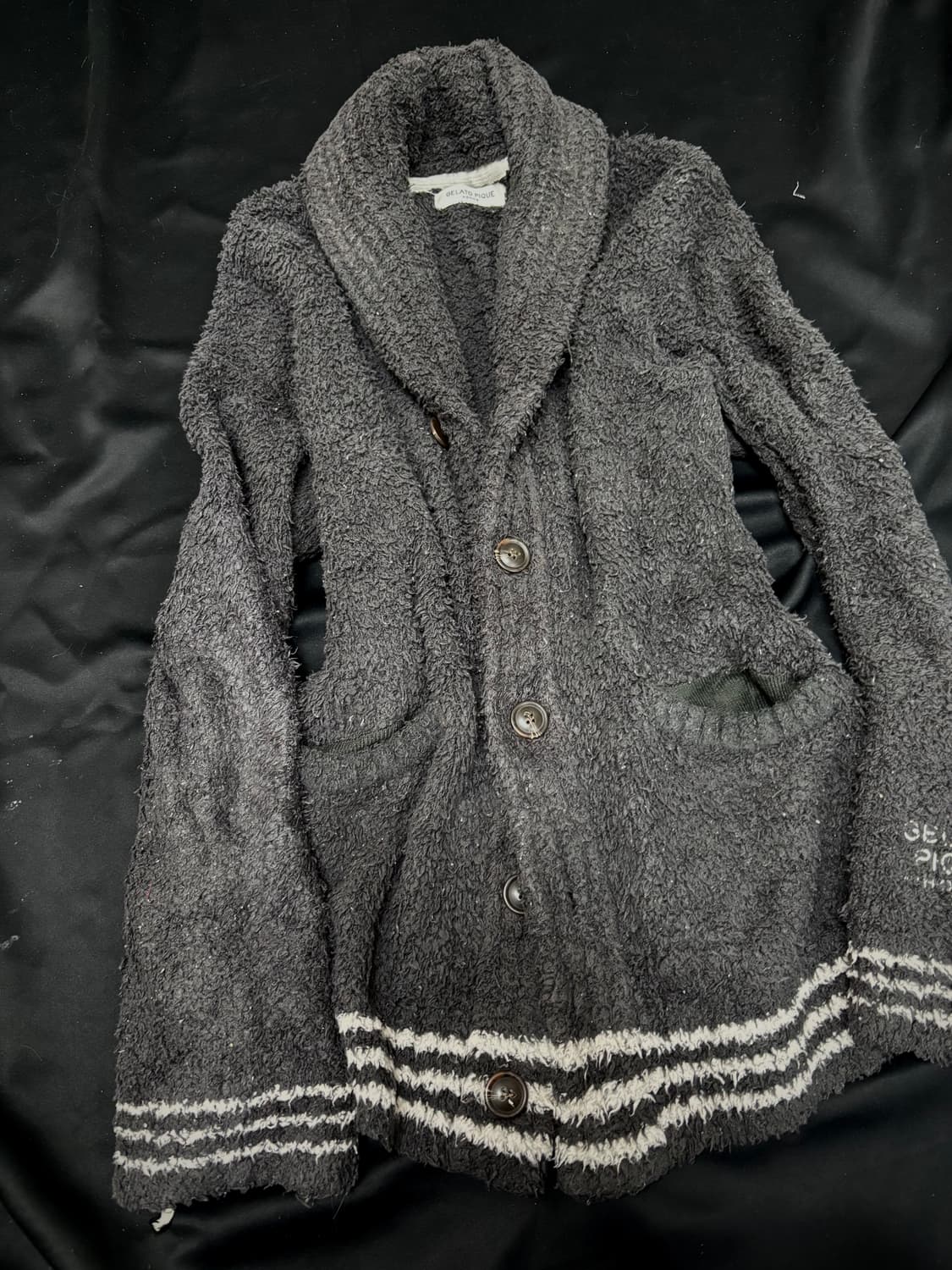 [GELATO PIQUE] Stipe Detail Grey Knit Ca 상품이미지6