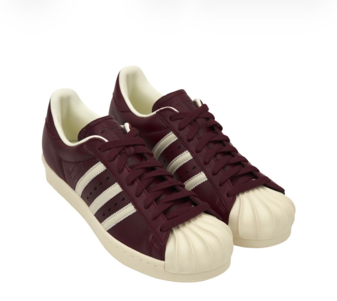 아디다스 x 떠그 클럽 슈퍼스타 빈티지 컬리지에이트 버건디 크림 화이트 상품이미지1