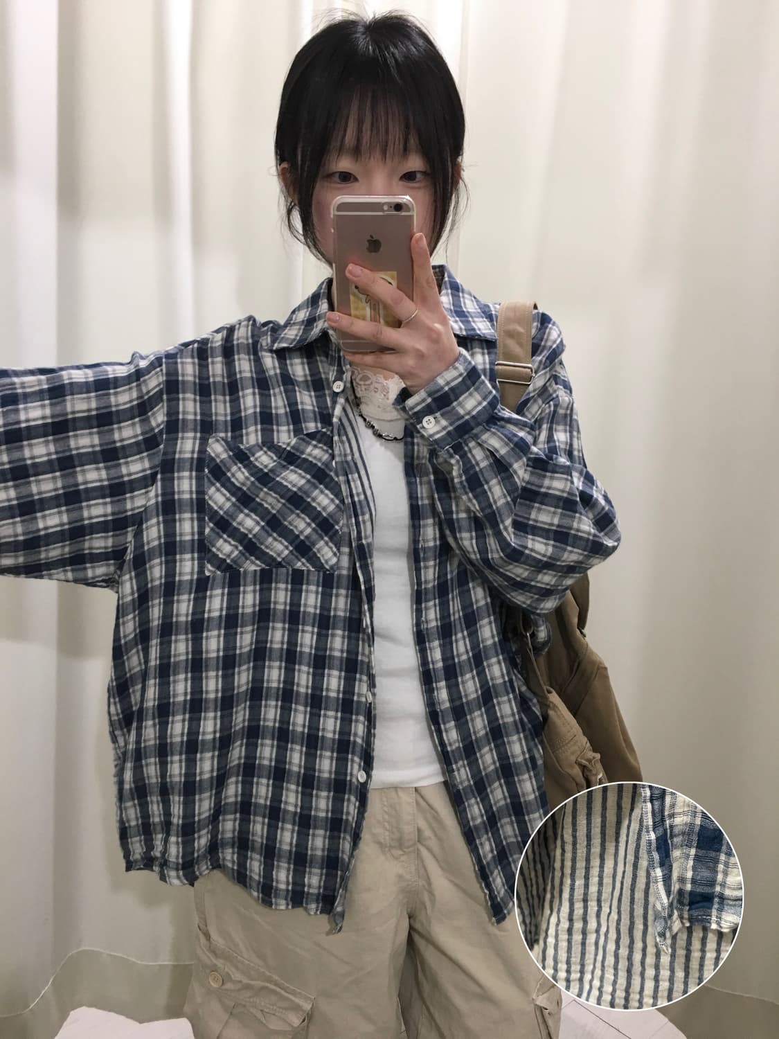 natural check shirt 상품이미지1