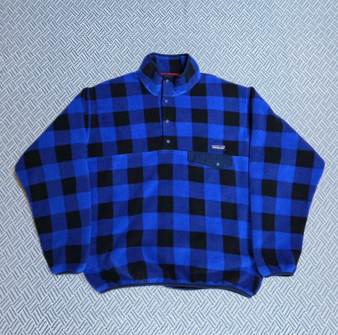 (L)파타고니아 블루 버팔로체크 패턴 신칠라 플리스 상품이미지1