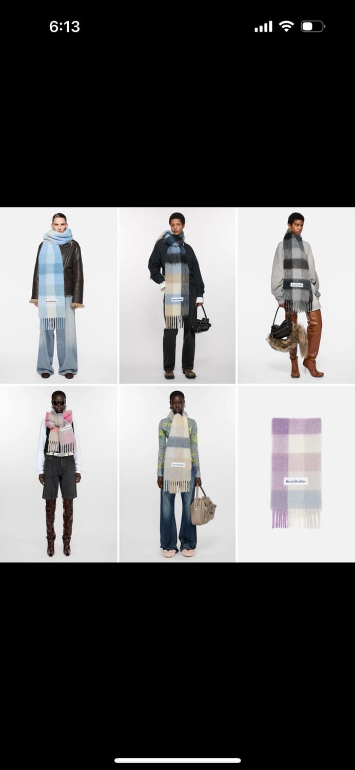 아크네 스튜디오 체크 알파카 모헤어 울머플러 블루/베이지남여공용 상품이미지5