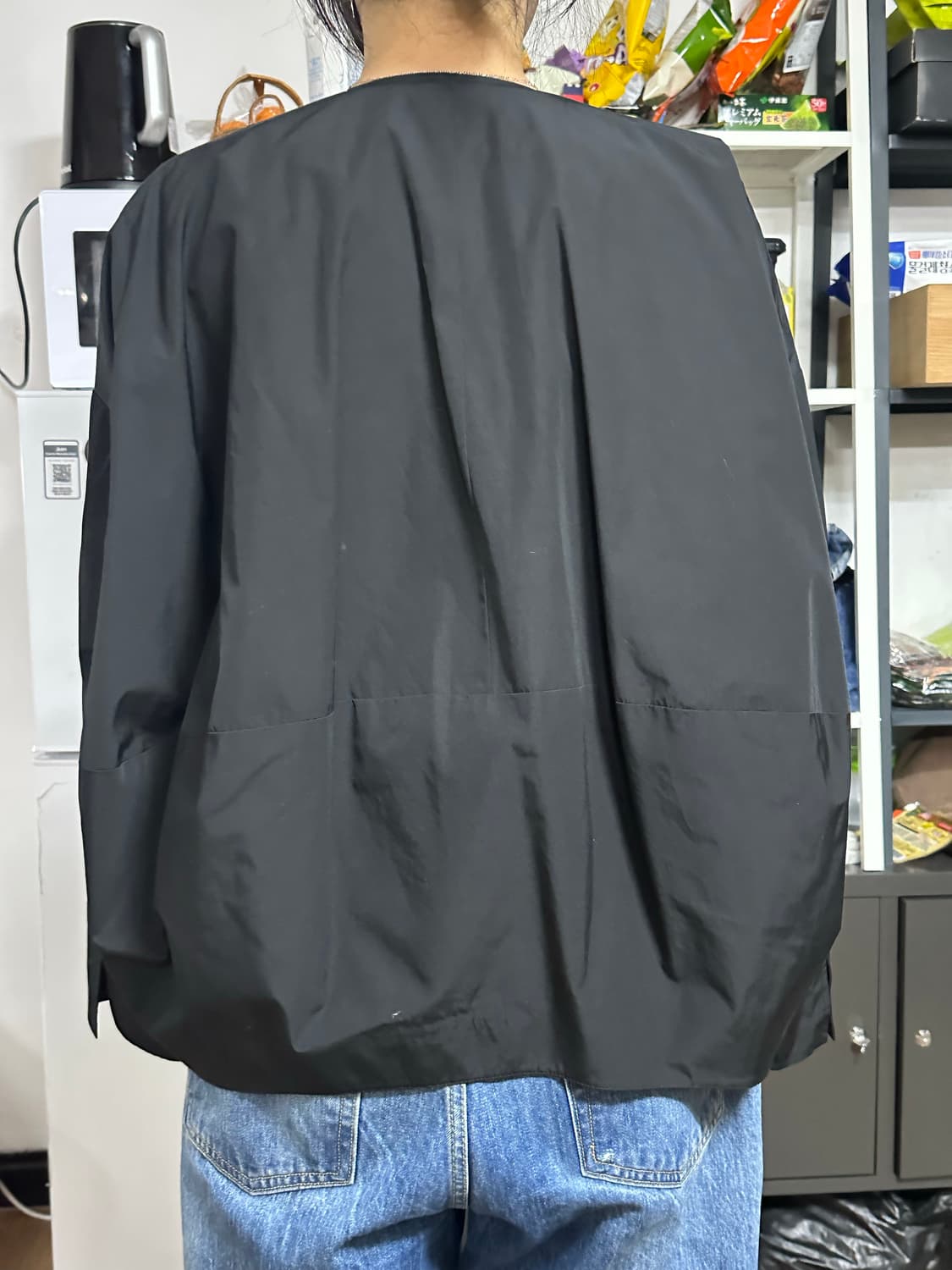 유노이아 노카라 볼륨 자켓 블랙 프리사이즈 상품이미지8