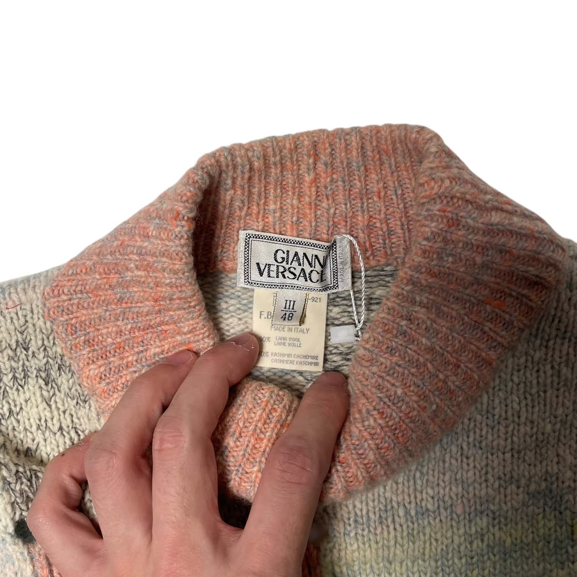 80's 지아니 베르사체 구멍 디테일 파스텔 블럭 니 상품이미지6