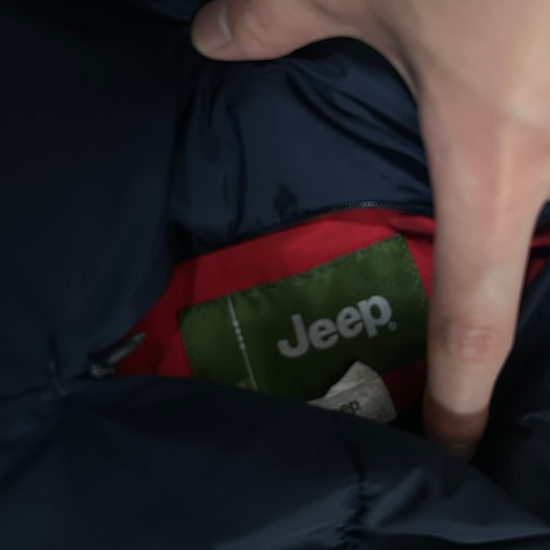 L 100 지프 리버서블 양면 덕다운 후드 패딩조끼 베스트 레드/네이비 상품이미지7