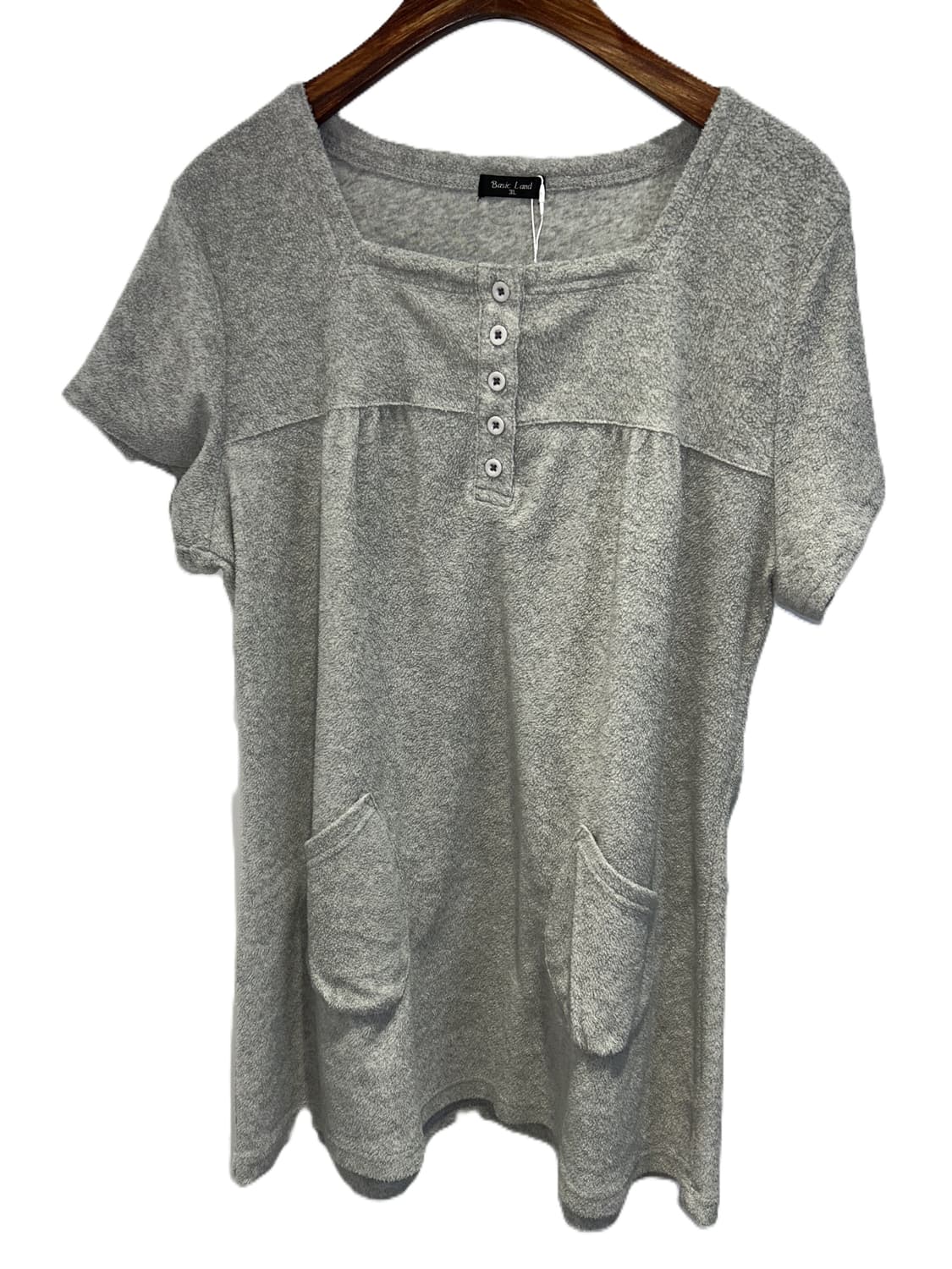 그레이 버튼 니트 원피스 상품이미지2