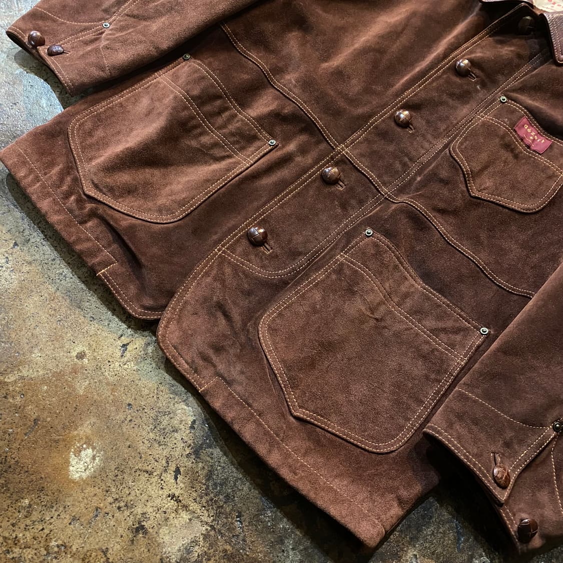 (M) 90s dezert 브리운 스웨이드 자켓 상품이미지4