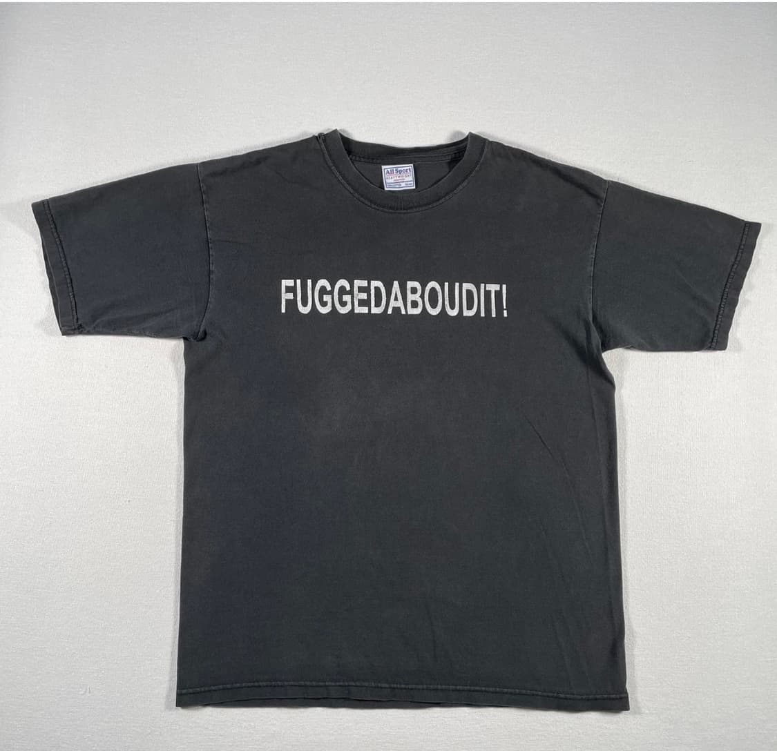90s  Fuggedaboudit 이탈리안 마피아 슬랭 퍼니 티셔츠 상품이미지1