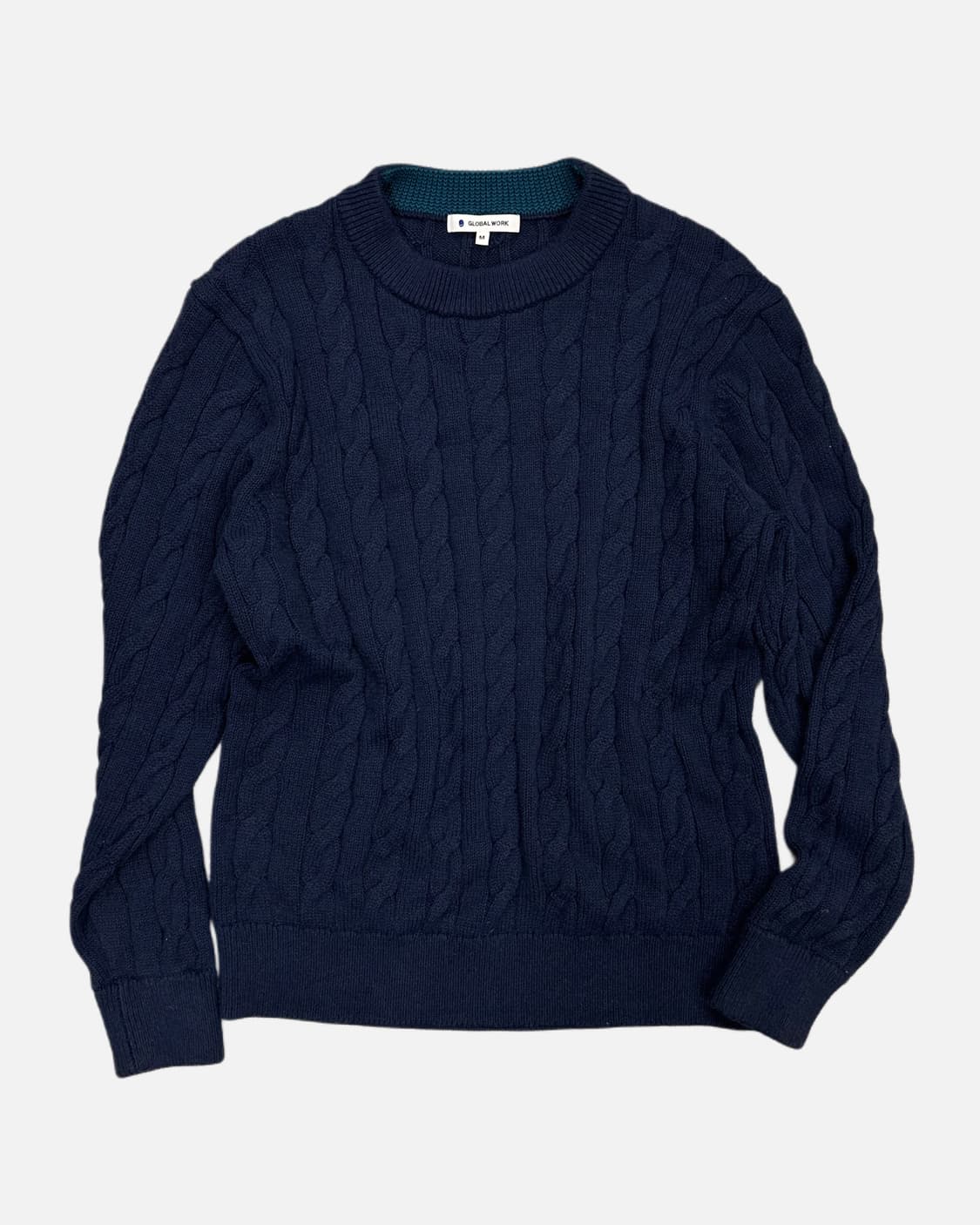 GLOBAL WORK navy cable knit 상품이미지1