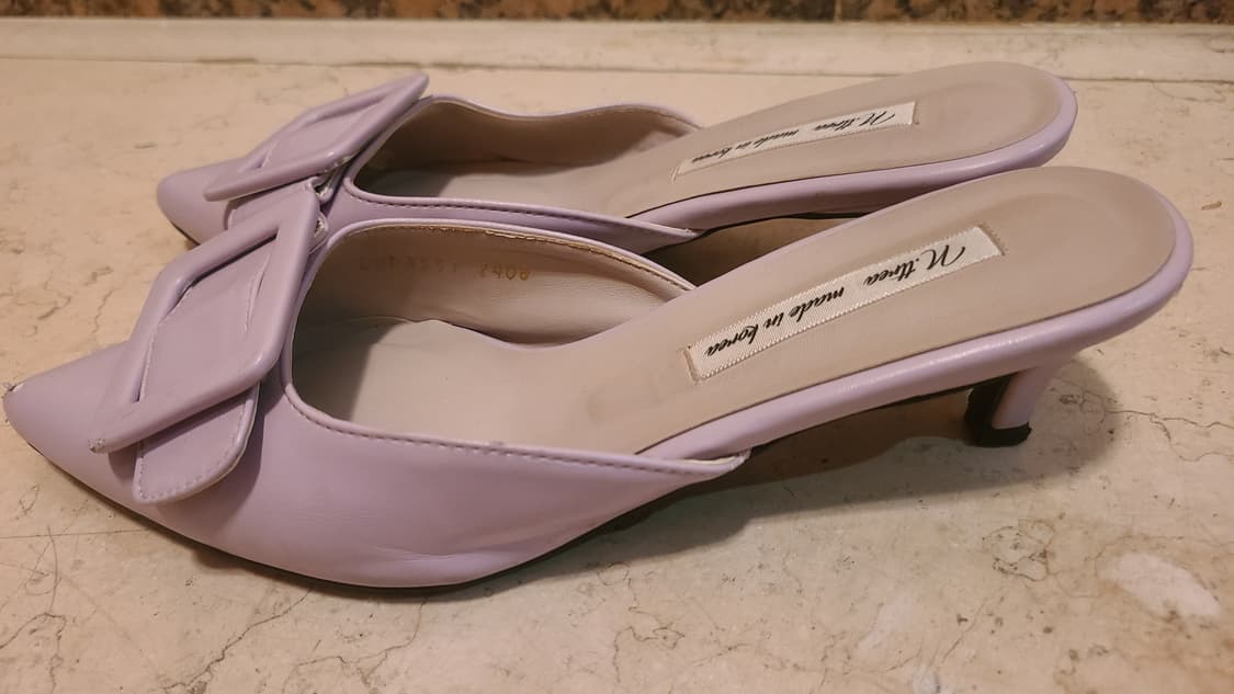 N.threa 라벤더 색상 가죽 뮬 슬리퍼 235~240 상품이미지3