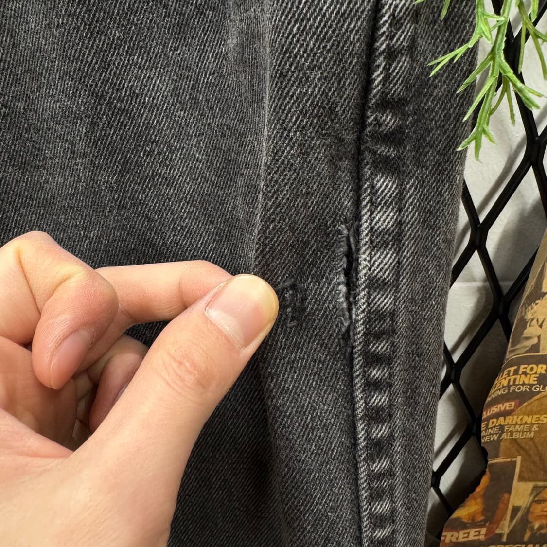 00s 할리데이비슨 데님 팬츠 포켓 로고 포인트 흑청 상품이미지9