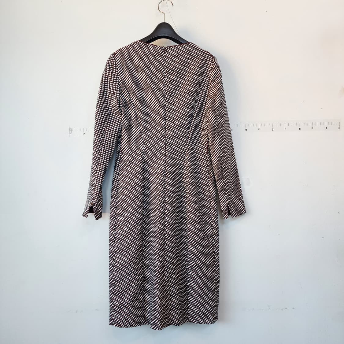 지고트 도트 패턴 긴팔 원피스 상품이미지3