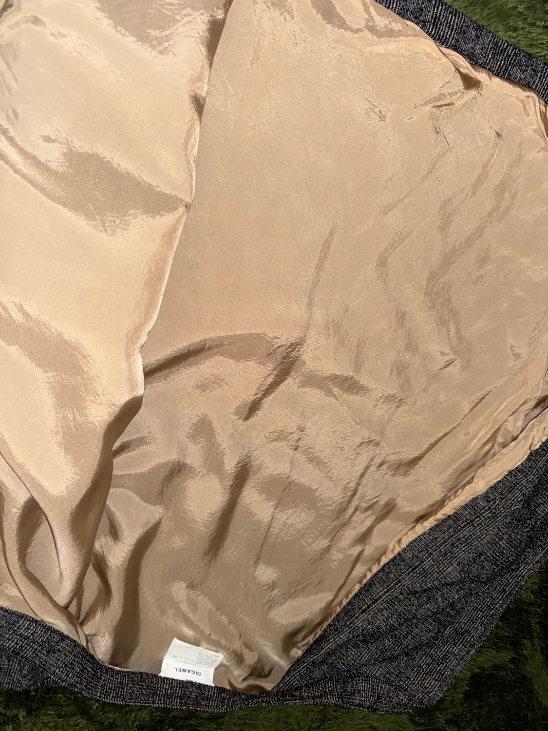 [1] DIGAWEL 디가웰 글렌 체크 울 큐프라 벨티드 하프 코트 상품이미지7