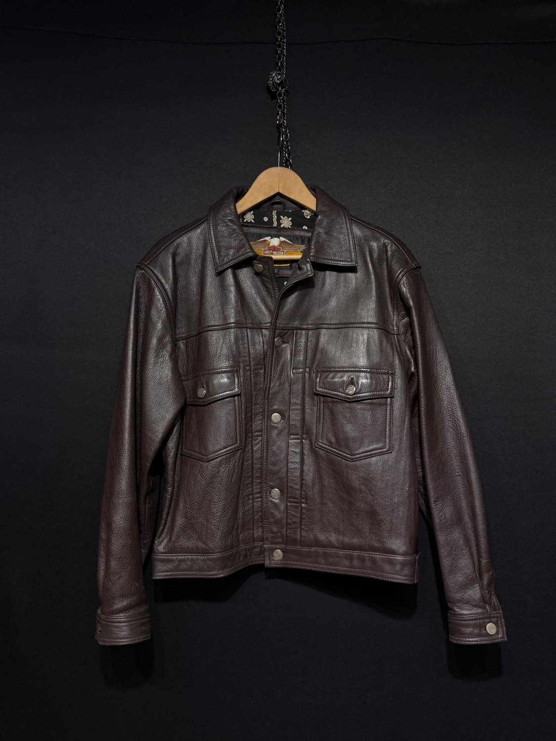 90's 할리데이비슨 2nd 트러커 가죽자켓  상품이미지1