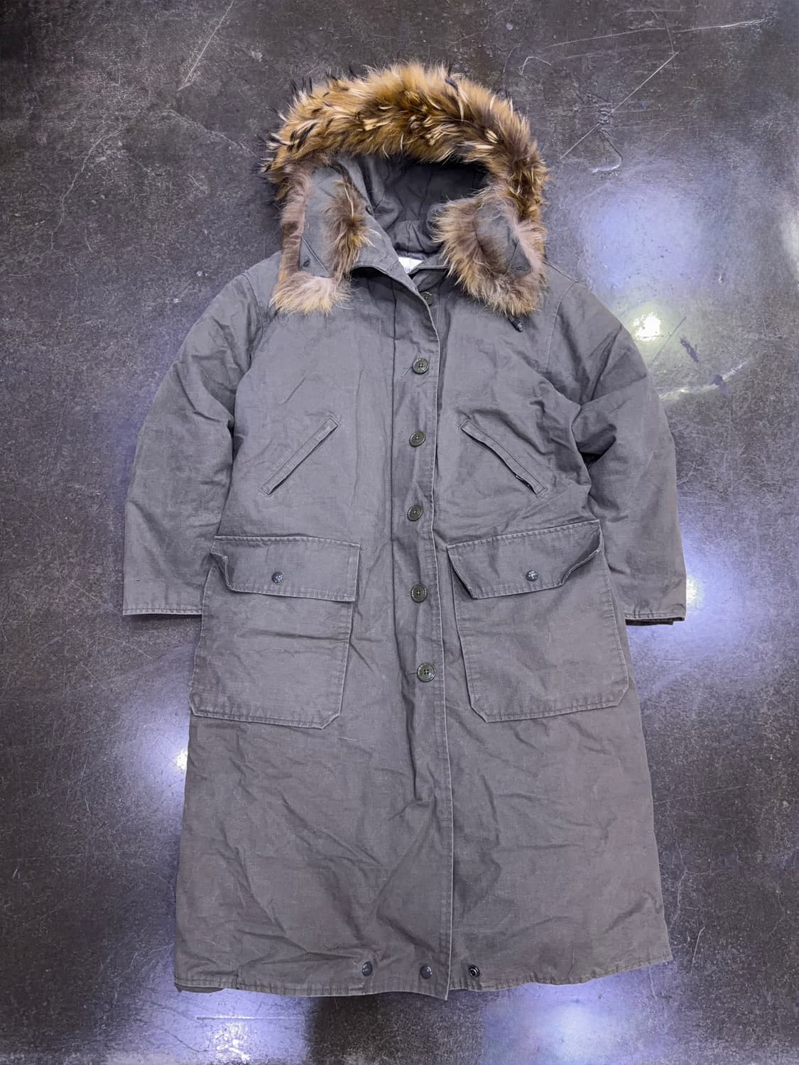 스튜디오 톰보이 라쿤 퍼 덕다운 롱 야상 자켓 점퍼 80 상품이미지2