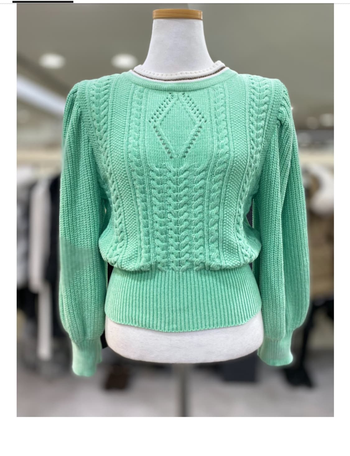 (새상품)에고이스트 볼륨소매 케이블니트55 상품이미지7