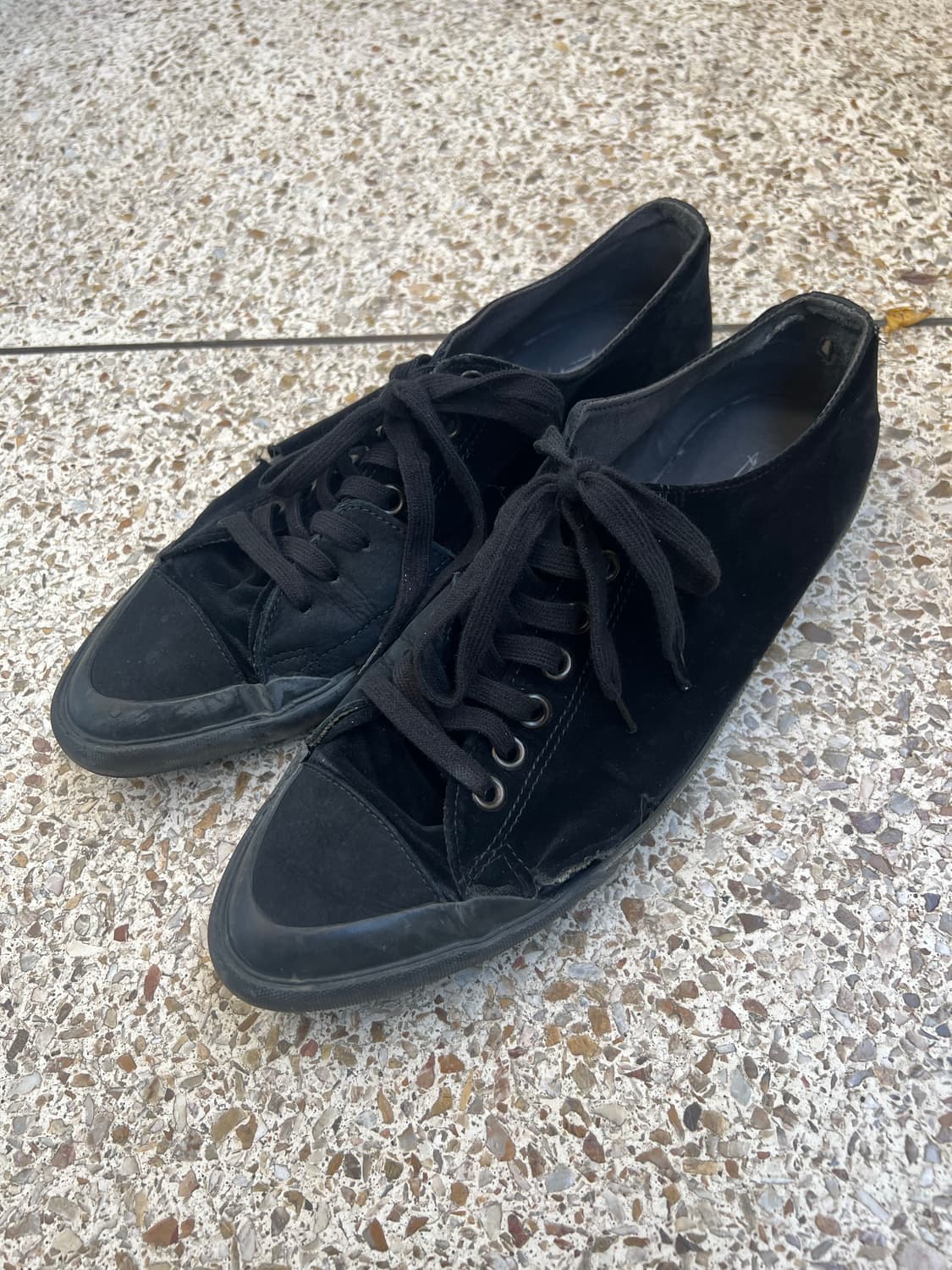 요지 야마모토 벨벳 가죽 스니커즈 상품이미지3