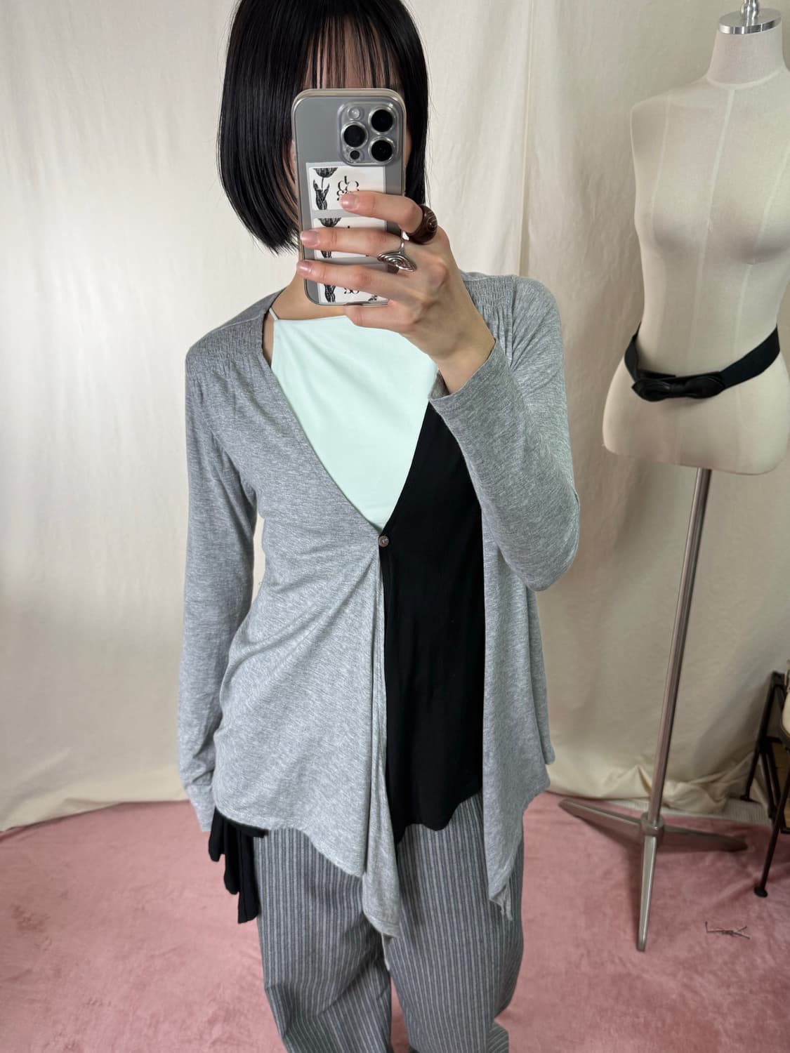 Calvin Klein 드레이프 타이 가디건 (2-way) 상품이미지4