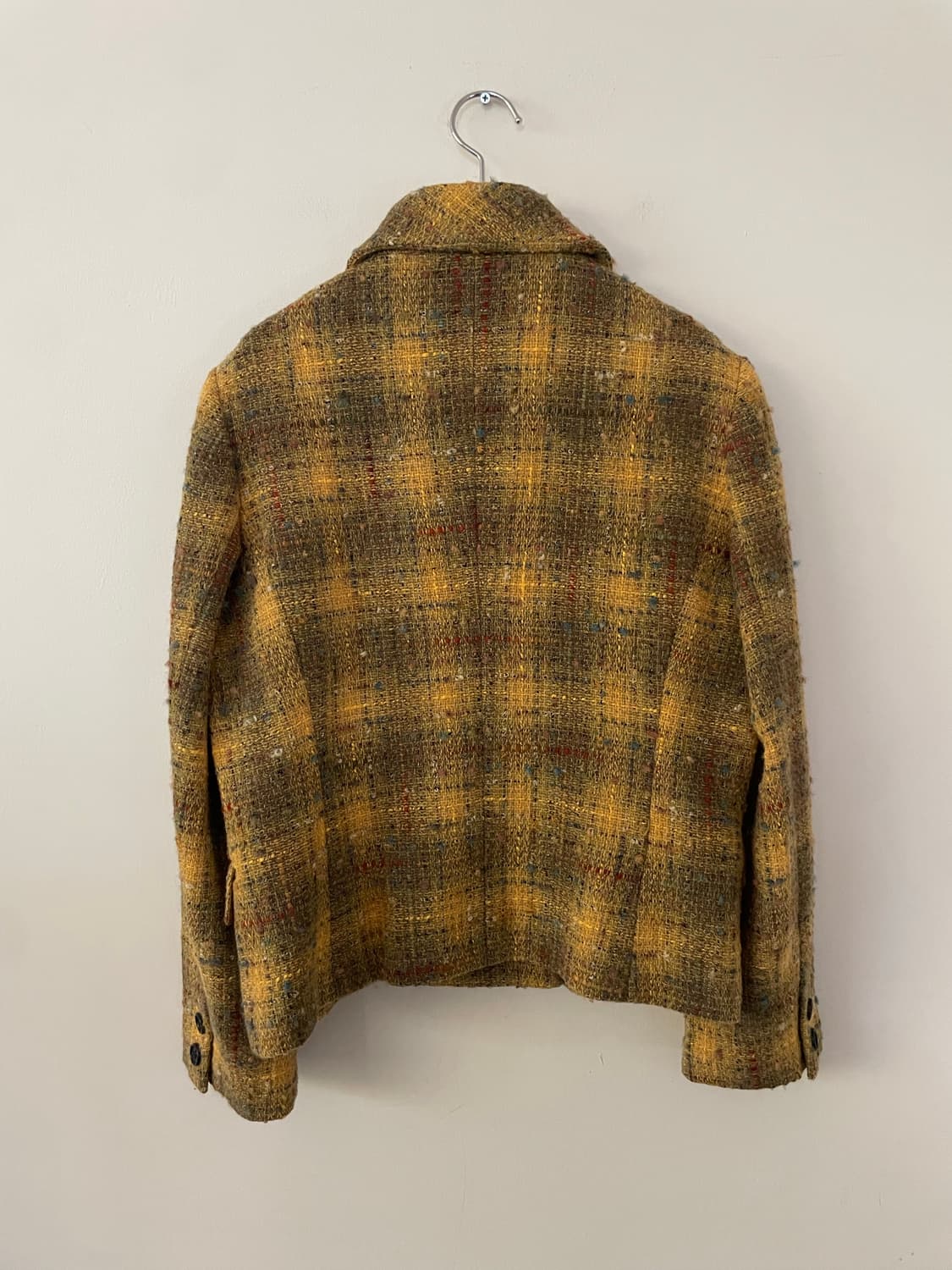 vintage yellow tweed double jacket 상품이미지7