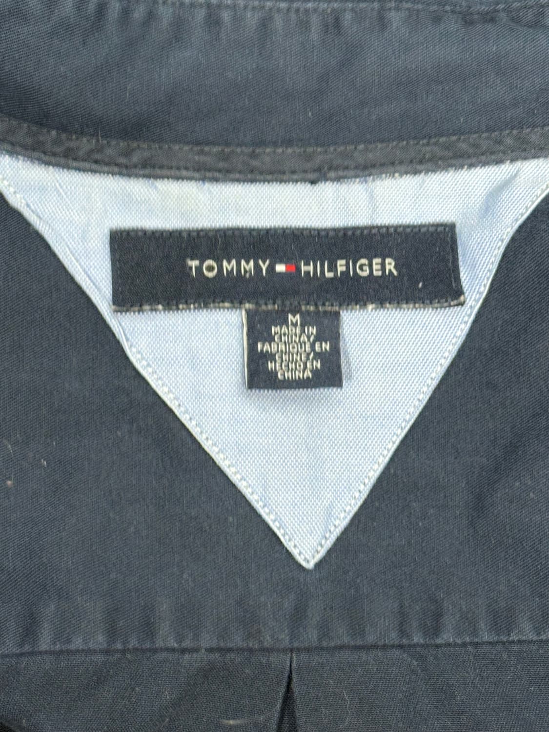 타미 힐피거 솔리드 네이비 오버핏 셔츠 M 상품이미지7