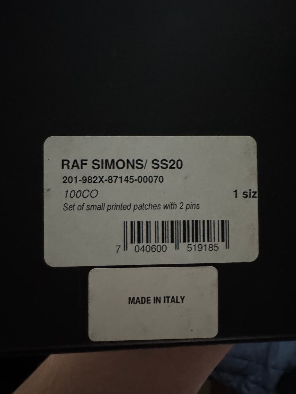Raf Simons x The xx 10th patch & pin set 상품이미지3