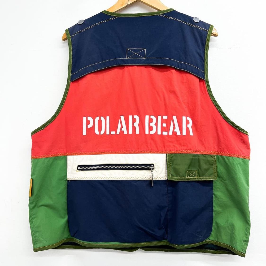 폴라 베어 컬러 블록 아웃도어 멀티 포켓 베스트 상품이미지7