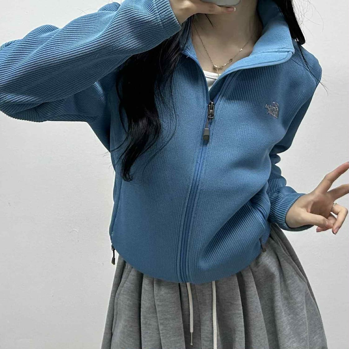 노스페이스 스카이블루 아노깔 트랙탑 희귀져지(M) 상품이미지1