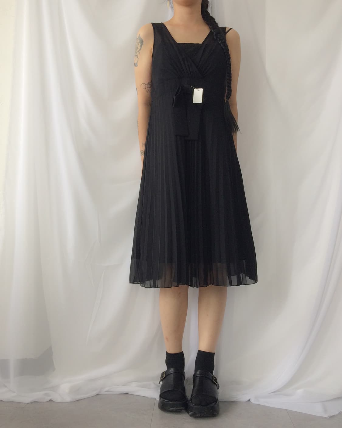 Ribbon point pleats sleeveless onepiece 상품이미지7