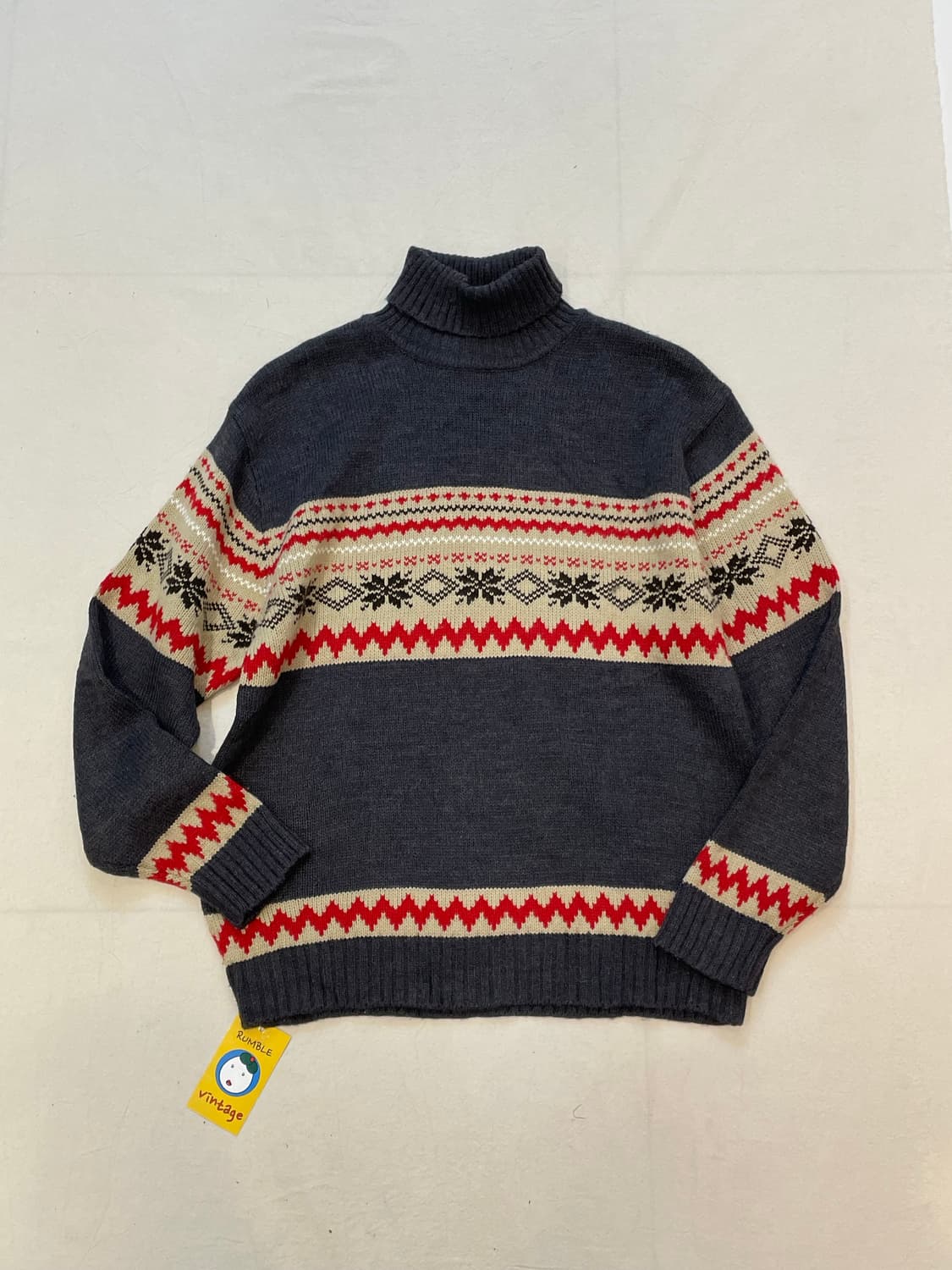 빈티지 노르딕 폴라니트 챠콜 상품이미지1